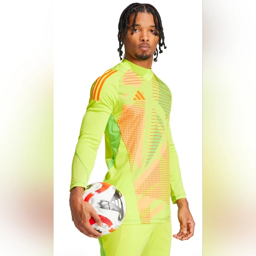 New Adidas Tiro 24 Pro Long Sleeve Goalkeeper Football Yellow Large Jersey $120